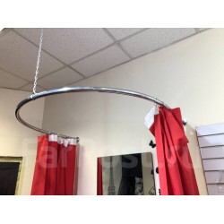 Примірочна пристінна заокруглена 100х100см. з фланцями (довжина х виступ)