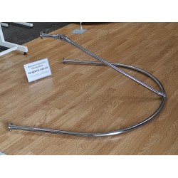 Примірочна пристінна заокруглена з боковим підсилювачем 110х90см