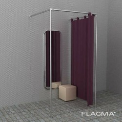 Примірочна пристінна 1.1х1.1х2м з двома опорами