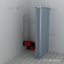 Примірочна кутова 1,05х1,05х2м. з однією опорою