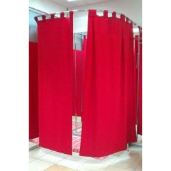 Примірочна кутова заокруглена, велика 1.4х1.4х2м. з опорою