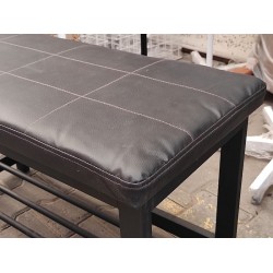 Пуфік-банкетка двійний в лофт-стилі (чорно-сірий)