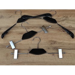 Вішалка-прищіпка хромована з декором 35 см.(чорне дерево)