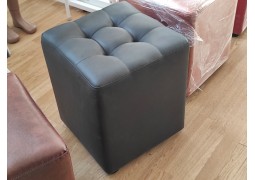  Пуфик-банкетка с прошивкой для примерки обуви (черно-серый куб)
