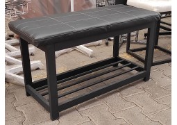 Пуфік-банкетка двійний в лофт-стилі  (чорно-сірий)