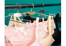 Плечики-вішалка для білизни (позолочена з прищіпками) №2