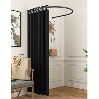 Примірочна півкругла, пристінна 120х90см (біла, чорна)