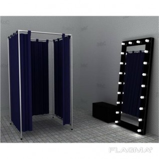 Примірочна для магазину одномісна, пересувна 2х1м