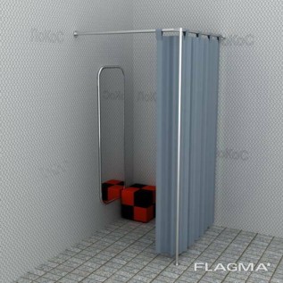 Примірочна кутова 1,05х1,05х2м. з однією опорою