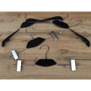 Вішалка-прищіпка хромована з декором 35 см.(чорне дерево)